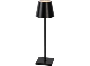 5411212271921 - Lucide JUSTIN - wiederaufladbare Tischlampe Innen Außen - Akku Batterie - Ø 11 cm - LED Dim - 1x22W 2700K 3000K - IP54 - 3 StepDim - Schwarz