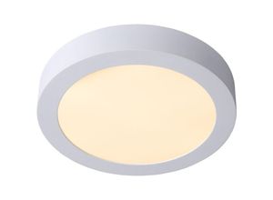 5411212281302 - Brice-led - Deckenleuchte Badezimmer - ø 24 cm - led Dim - 1x15W 3000K - IP44 - Weiß - Lucide