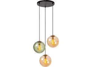 5411212452412 - Pendelleuchte Monsaraz Ø 35 cm amber grün Glas 3-flammig