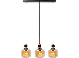 5411212452689 - Pendelleuchte Ilona Glas schwarz amber 3-flammig 70 cm