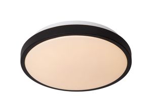5411212792075 - Dasher - Deckenleuchte Badezimmer - ø 293 cm - led - 1x12W 2700K - IP44 - Bewegung und Tag   Nacht-Sensor - Schwarz - Lucide