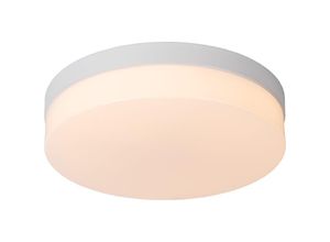 5411212792167 - Biskit - Deckenleuchte Badezimmer - ø 28 cm - led - 1x18W 2700K - IP44 - Bewegung und Tag   Nacht-Sensor - Weiß - Lucide