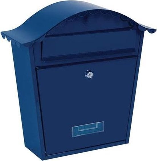 5411244820050 - Briefkasten Paris wandmontiert mit Namensschild inkl 2 Schlüssel Maße (H x B x T) 37 x 265 x 132 cm blau