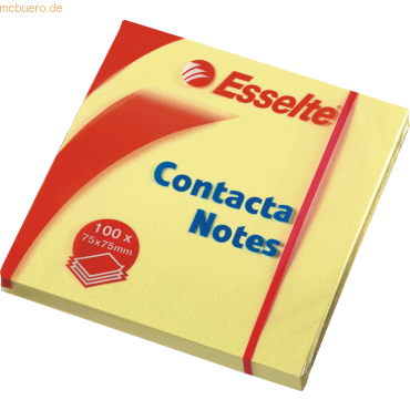 5411313830034 - 12 x Haftnotizen Contacta-Notes 75x75mm gelb 100 Blatt