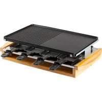 5411397147455 - DOMO DO9246G Raclette 8 Pfännchen Antihaftbeschichtung Kontrollleuchte Schwarz Holz