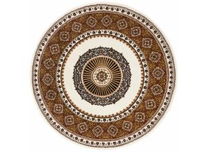 5412580772713 - Teppich HOME AFFAIRE Shari Teppiche Gr Ø 190 cm 7 mm 1 St beige Esszimmerteppiche Orient-Dekor mit Bordüre Kurzflor weich pflegeleicht elegant