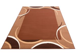 5412580780688 - Teppich MY HOME Noah Teppiche Gr B L 240 cm x 330 cm 7 mm 1 St braun Esszimmerteppiche weiche Haptik Teppich mit Bordüre Kurzflor verspieltes Design