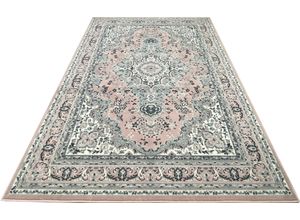 5412580781654 - Teppich HOME AFFAIRE Oriental Teppiche Gr B L 190 cm x 280 cm 7 mm 1 St rosa Orientalische Muster Orient-Optik mit Bordüre Teppich Kurzflor Weich Pflegeleicht