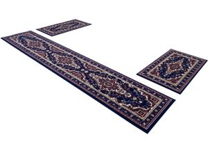 5412580781777 - Bettumrandung HOME AFFAIRE Oriental Gr B L (Brücke) 60 cm x 110 cm (2 St) B L (Läufer) 60 cm x 320 cm (1 St) rechteckig blau (dunkelblau) Bettumrandungen Läufer-Set Kurzflor Orient-Optik mit Bordüre pflegeleicht elegant