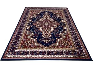 5412580781821 - Teppich HOME AFFAIRE Oriental Teppiche Gr B L 160 cm x 230 cm 7 mm 1 St blau (dunkelblau) Orientalische Muster Orient-Optik mit Bordüre Teppich Kurzflor Weich Pflegeleicht