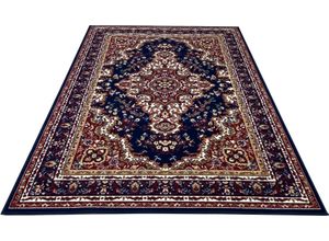 5412580781845 - Teppich HOME AFFAIRE Oriental Teppiche Gr B L 240 cm x 330 cm 7 mm 1 St blau (dunkelblau) Orientalische Muster Orient-Optik mit Bordüre Teppich Kurzflor Weich Pflegeleicht