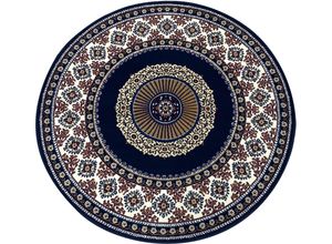 5412580787168 - Teppich HOME AFFAIRE Shari Teppiche Gr Ø 190 cm 7 mm 1 St blau (dunkelblau) Orientalische Muster Orient-Dekor mit Bordüre Kurzflor weich pflegeleicht elegant