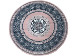 5412580787342 - Teppich HOME AFFAIRE Shari Teppiche Gr Ø 190 cm 7 mm 1 St rosa Orientalische Muster Orient-Dekor mit Bordüre Kurzflor weich pflegeleicht elegant