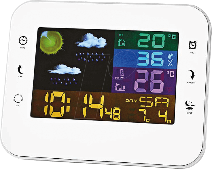 5412810271887 - Wetterstation mit funksensor weiß - west402wt - Nedis