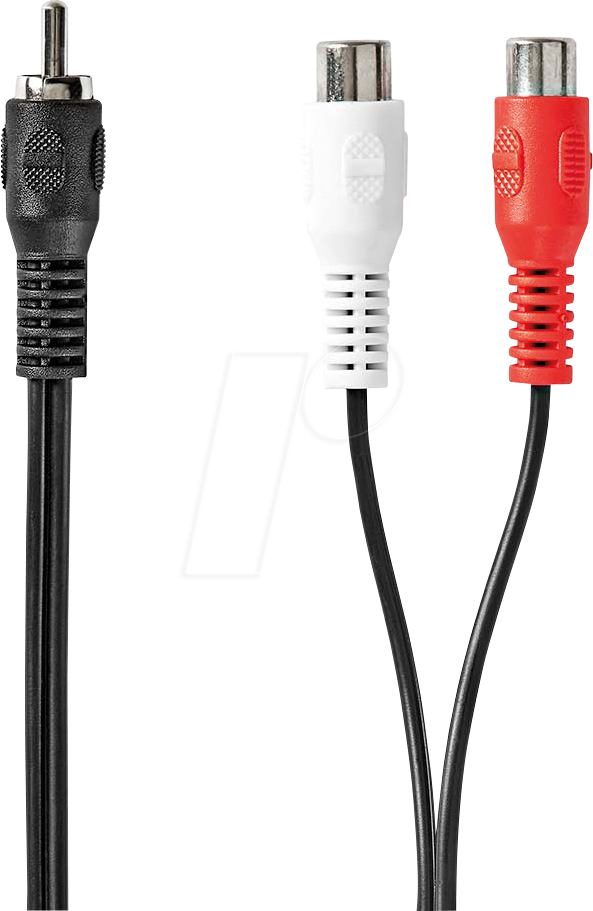 5412810288250 - N CAGB24010BK02 - Cinch Stecker auf 2x Cinch Buchse Subwoofer Kabel 02m