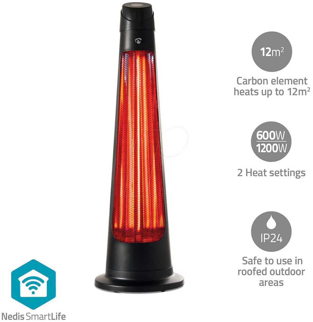 5412810447343 - SmartLife Patio Heater | Wi-Fi | 1200 W | 2 Heat Settings | Oscillation