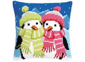 5413480424603 - Kreuzstichkissen Pinguine im Winter