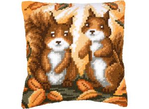 5413480655991 - Kreuzstichkissen 2 Eichhörnchen Herbst
