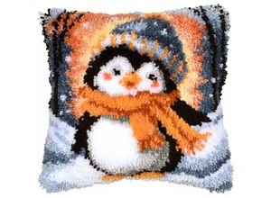 5413480656387 - Knüpfkissen Pinguin mit Mütze