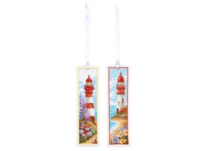 5413480656486 - Lesezeichen Leuchtturm rot weiß 2er-Set