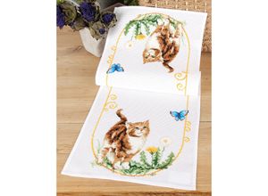 5413480656677 - Stickläufer Katze & Schmetterling 5413480656677 - Stickläufer Katze & Schmetterling