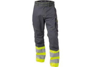 5414729086842 - - Phoenix Warnschutzhose zementgrau neongelb 66 300g - zementgrau neongelb