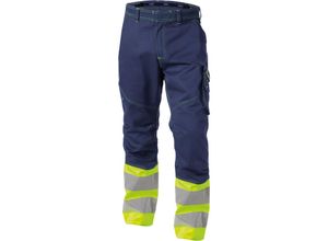 5414729087030 - - Phoenix Warnschutzhose dunkelblau neongelb 42 300g - dunkelblau neongelb