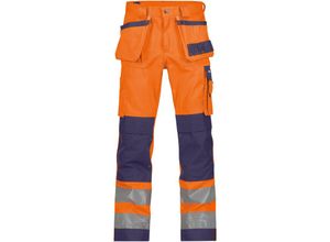 5414729122717 - - Glasgow Warnschutzhose neonorange dunkelblau 56 minus 290g - neonorange dunkelblau