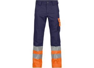 5414729155005 - - Omaha Warnschutzhose dunkelblau neonorange 62 245g - dunkelblau neonorange