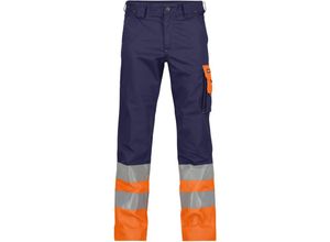 5414729155562 - - Omaha Warnschutzhose dunkelblau neonorange 48 plus 245g - dunkelblau neonorange