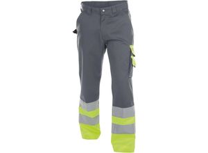 5414729155845 - - Omaha Warnschutzhose zementgrau neongelb 54 minus 245g - zementgrau neongelb