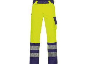 5414729156514 - - Lancaster Warnschutzhose neongelb dunkelblau 46 minus 245g - neongelb dunkelblau