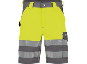 5414729159065 - - Venna Warnschutz-Shorts zementgrau neongelb 44 245g - zementgrau neongelb