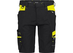 5414729208657 - Manilla Women Arbeitsshorts SCHWARZ NEONGELB 46 245g - SCHWARZ NEONGELB