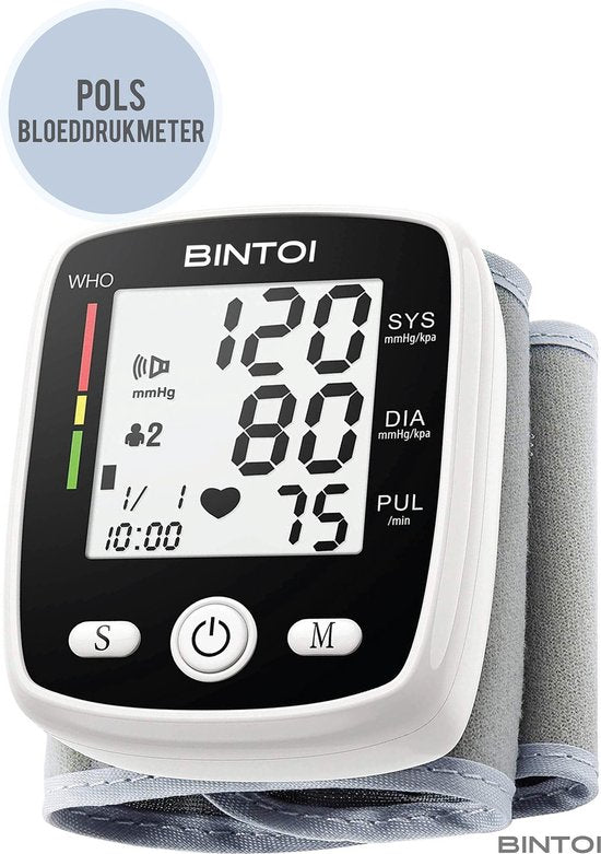 5419980160447 - Bintoi® BXE100 - Handgelenk-Blutdruckmessgerät - Herzfrequenzmessgerät - USB wiederaufladbar - inkl Aufbewahrungsbox - 2 Benutzer