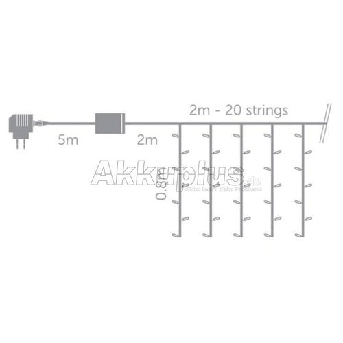 5420046507120 - - Kaskadenleuchte Led - 160 Leds - Weiß - 2 - 80 cm