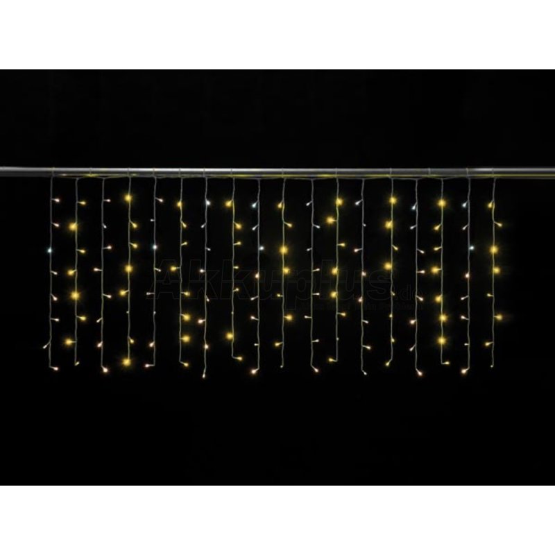 5420046519543 - Light Creations Cascade Light Led - 2 X 08 M - 160 Leds - Weiß und Warmweiß - Weiß Kabe