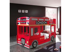 5420070207614 - VIPACK - Autobett London Bus Liegefläche 90 x 200 cm rot lackiert