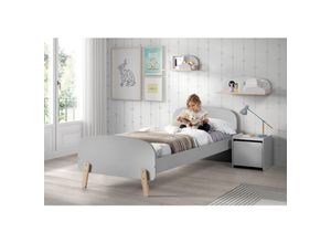 5420070221917 - Vipack Einzelbett Kiddy 90x200 cm - Hellgrau