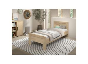 5420070244121 - SAM Einzelbett 90 x 200 cm Liegefläche ohne Lattenrost Ausf Eiche Melamin Dekor