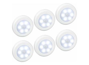 5427418229949 - Lycxames - 6er-Pack) LED-Sensorleuchten Bewegungsmelder-Licht Schrankleuchte batteriebetrieben (nicht im Lieferumfang enthalten) LED-Licht für