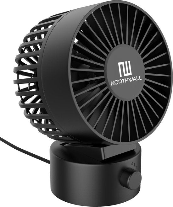 5430000668538 - Mini-USB-Ventilator - Tischventilator Schwarz - Leiser Mini-Ventilator - Retro-Schreibtischventilator - Klein leise und geräuschlos - Zwei Motoren - Neigbar - 2 Geschwindigkeiten