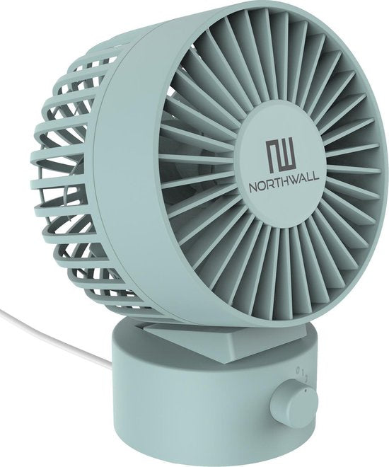 5430000668545 - Mini-USB-Ventilator - Tischventilator Blau - Leiser Mini-Ventilator - Retro-Schreibtischventilator - Klein leise und geräuschlos - Zwei Motoren - Kippbar - 2 Geschwindigkeiten