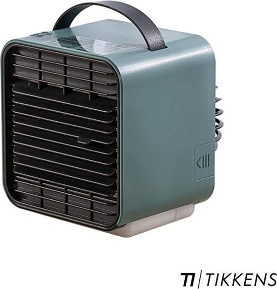 5430001973099 - TIKKENS Mini-Luftkühler   Ventilator   Tischventilator   Luftkühler - Dunkelgrün