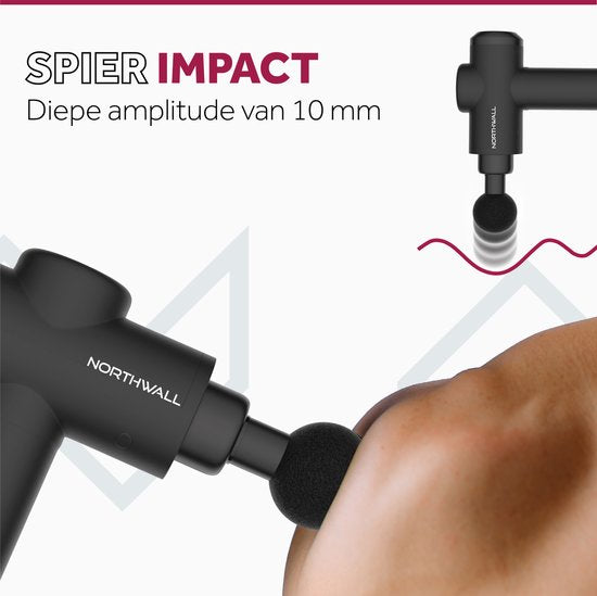 5430001973815 - Massage Gun Professional Prime - Massagepistole mit Etui und 7 Aufsätzen einschließlich Eichenmassagekopf - Leistungsstarkes und kabelloses Sport- und Entspannungsmassagegerät