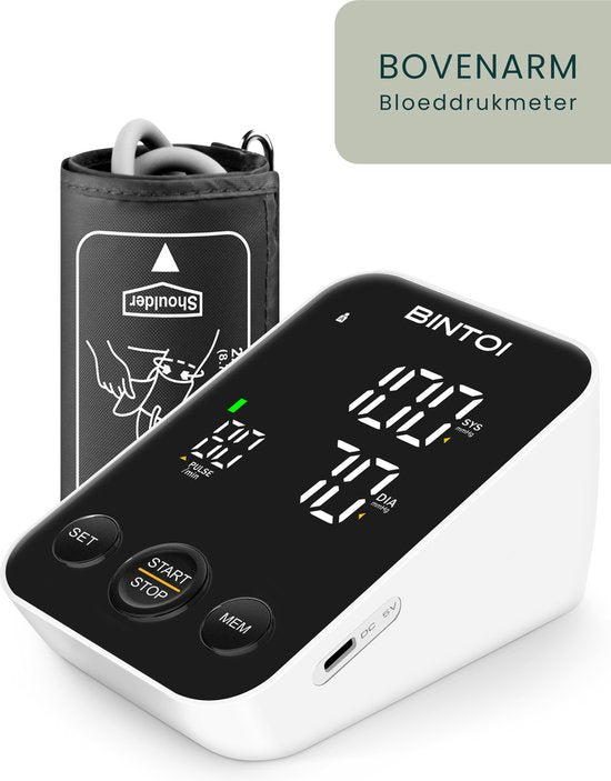 5430002699059 - Bintoi® BX300 - Oberarm-Blutdruckmessgerät - Herzfrequenzmessgerät - Inkl Aufbewahrungstasche und Batterien - 2 Benutzer