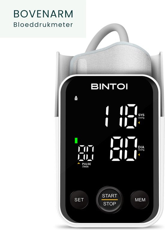 5430002699066 - Bintoi® BX400 - Oberarm-Blutdruckmessgerät - Herzfrequenzmessgerät - Inkl Batterien - 2 Benutzer