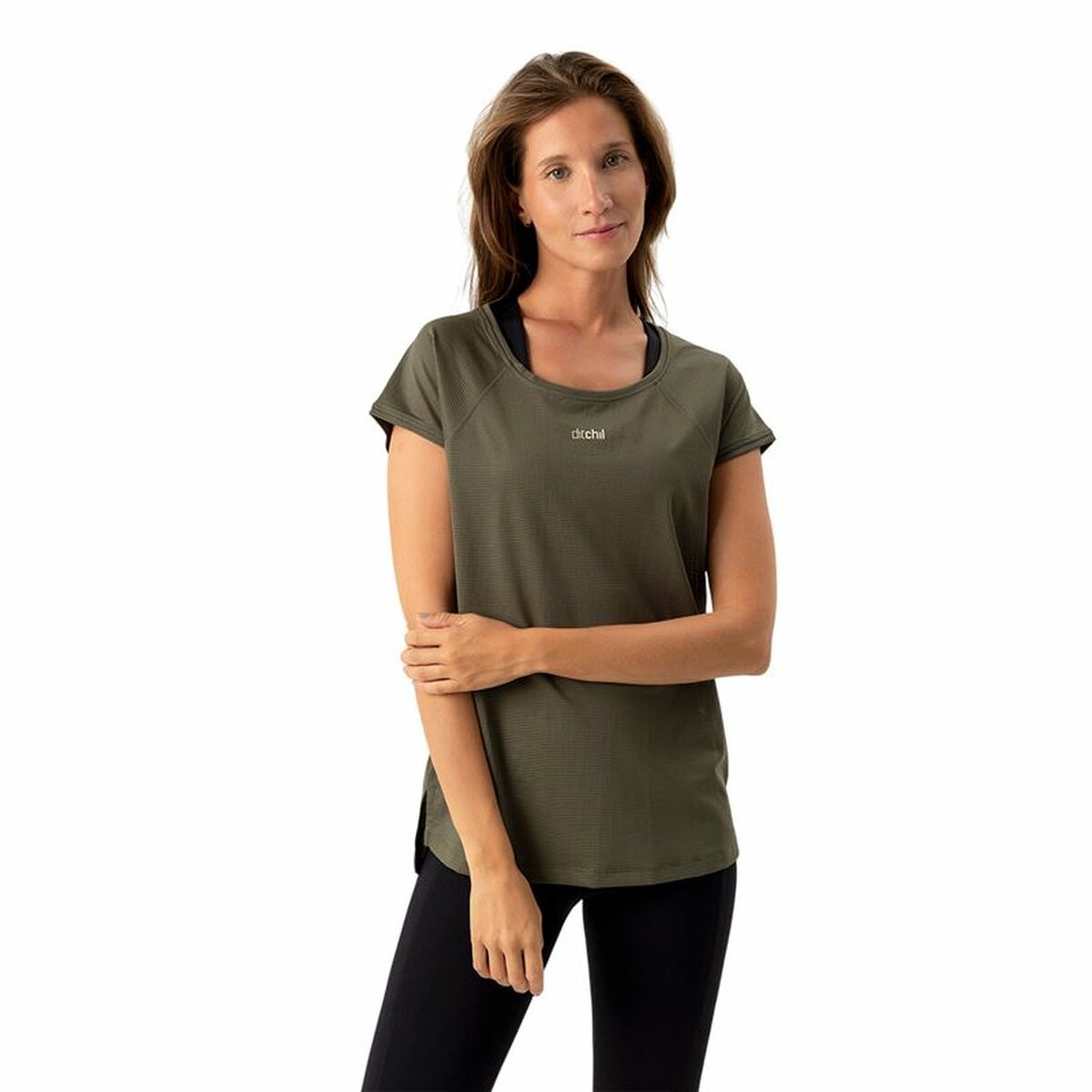 5600366666558 - Damen Kurzarm T-Shirt Ditchill T-Shirt Ariana Grün Oliv
