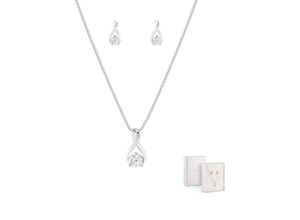 5600803400639 - Schmuckset UNIKE JEWELLERY CLASSY SHINNY UKPK12020002 Schmuck-Sets silberfarben (silberfarben kristallweiß) Damen Brautschmuck mit Zirkonia (synth)