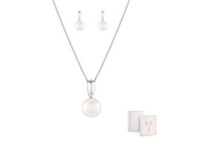 5600803400653 - Schmuckset UNIKE JEWELLERY CLASSY SHINNY UKPK12020002 Schmuck-Sets weiß (weiß kristallweiß) Damen Brautschmuck mit Zirkonia (synth) - Perle